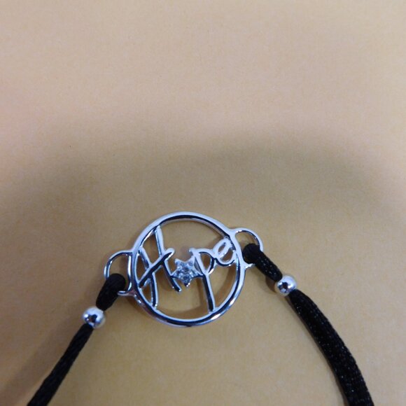 Ladies Black Cord Bracelet - "Hope" - Picture 3 of 3
